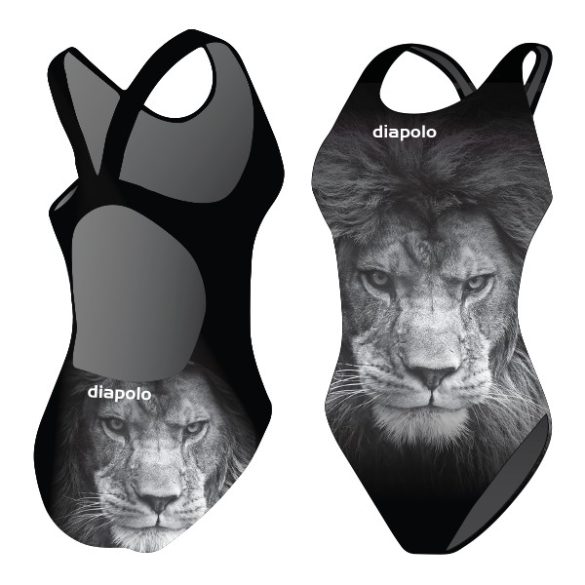 Damen Schwimmanzug-Gray Lion mit breiten Trägern