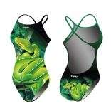 Damen Schwimmanzug-Green Snake mit breiten Trägern