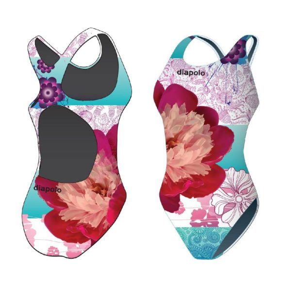 Damen Schwimmanzug-Colorful Flower 2 mit breiten Trägern