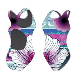 Damen Schwimmanzug-Colorful Flower 6 mit breiten Trägern