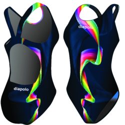 Damen Schwimmanzug-Rainbow Smoke