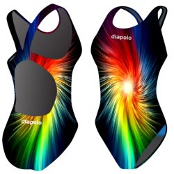 Women's thick strap swimsuit - Rainbow Fractal