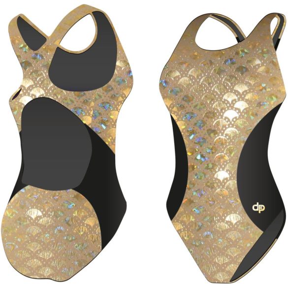 WOMEN'S THICK STRAP SWIMSUIT - Hololycra - Golden Hollow Fish 1