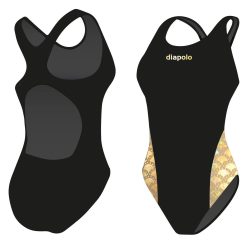   Damen Schwimmanzug-Golden Hollow Fish 5 Hololycra mit breiten Trägern