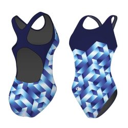 Damen Schwimmanzug-Vasarely 2 mit breiten Trägern