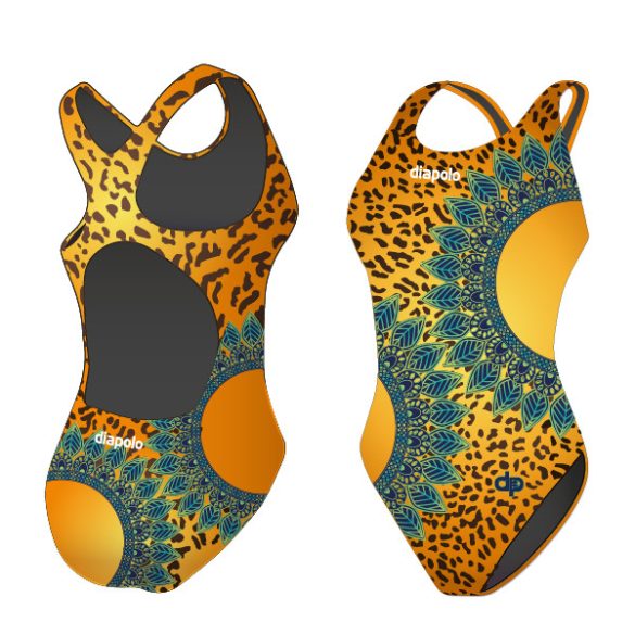 Damen Schwimmanzug-Leopard flower mit breiten Trägern