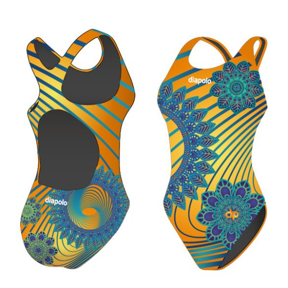 Damen Schwimmanzug-Meditativ flower mit breiten Trägern