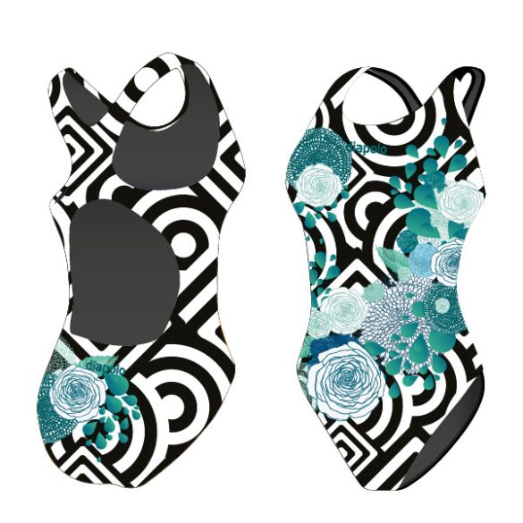 Damen Schwimmanzug-Flower illusion mit breiten Trägern