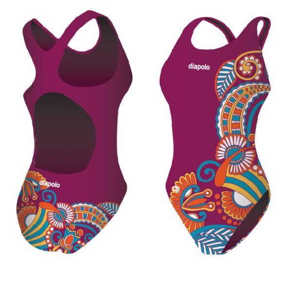 Women's thick starp swimsuit - Floral Purple