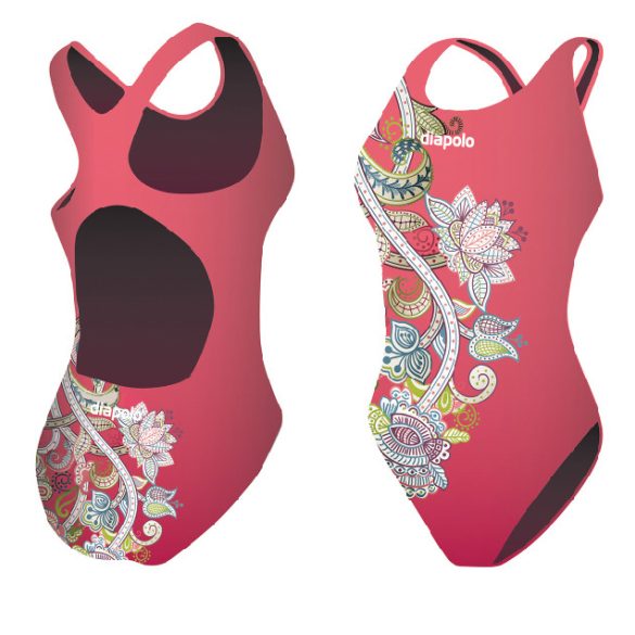 Women's thick starp swimsuit - Pink Flower