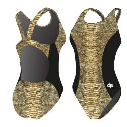Damen Schwimmanzug-GOLD 3 Hololycra mit breiten Trägern