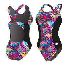 Damen Schwimmanzug-RAINBOW 3 mit breiten Trägern