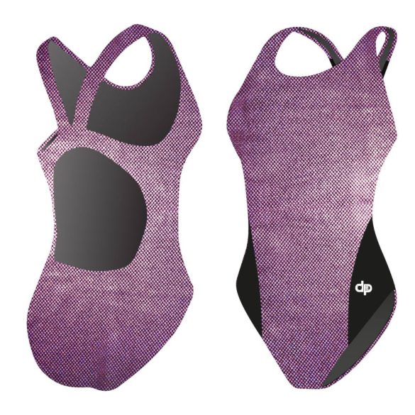 Damen Schwimmanzug-Pink Dots 01 mit breiten Trägern