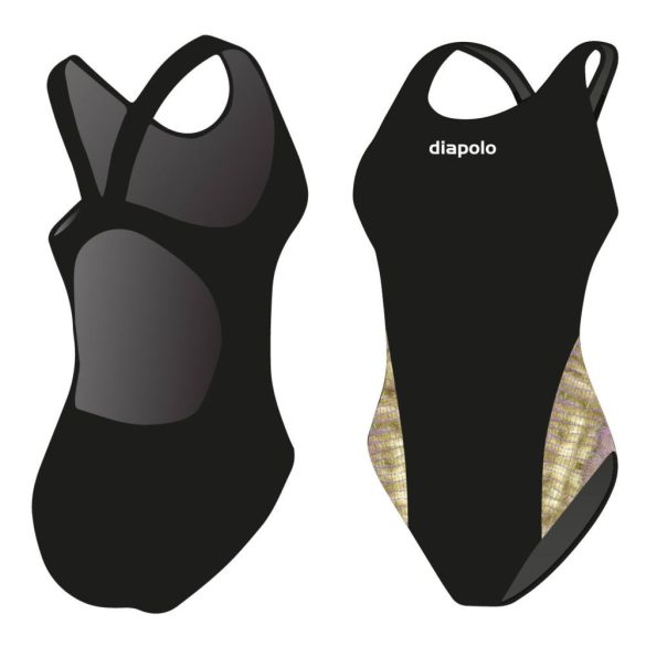 Damen Schwimmanzug-ROSEGOLD 2 Hololycra mit breiten Trägern