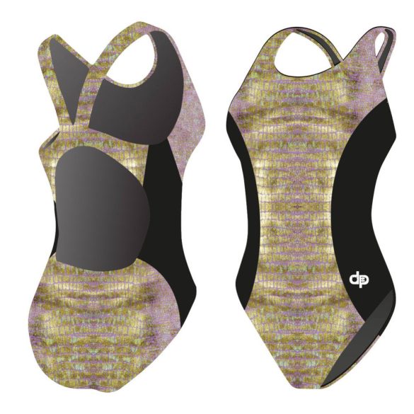 Damen Schwimmanzug-ROSEGOLD 3 Hololycra mit breiten Trägern