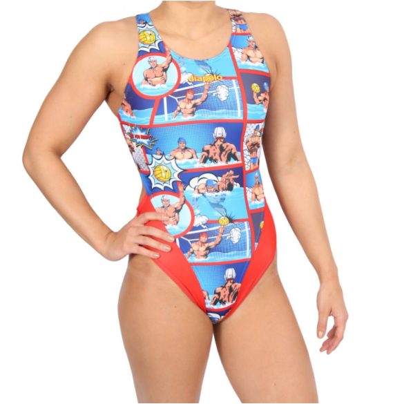 WOMEN'S THICK STRAP SWIMSUIT - Comics Superheroes water polo