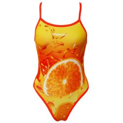 Damen Badeanzug-Orange Fruit mit dünnen Trägern