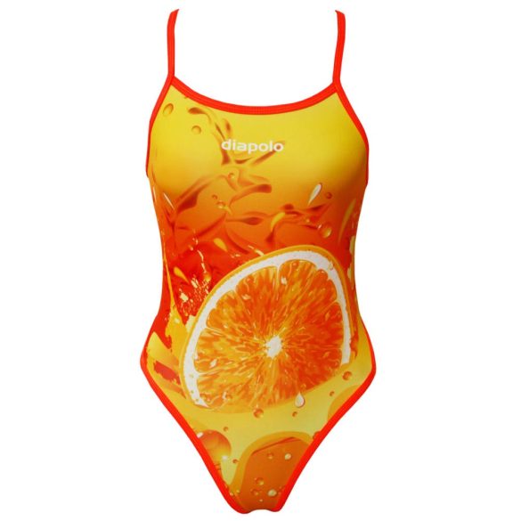 Damen Badeanzug-Orange Fruit mit dünnen Trägern